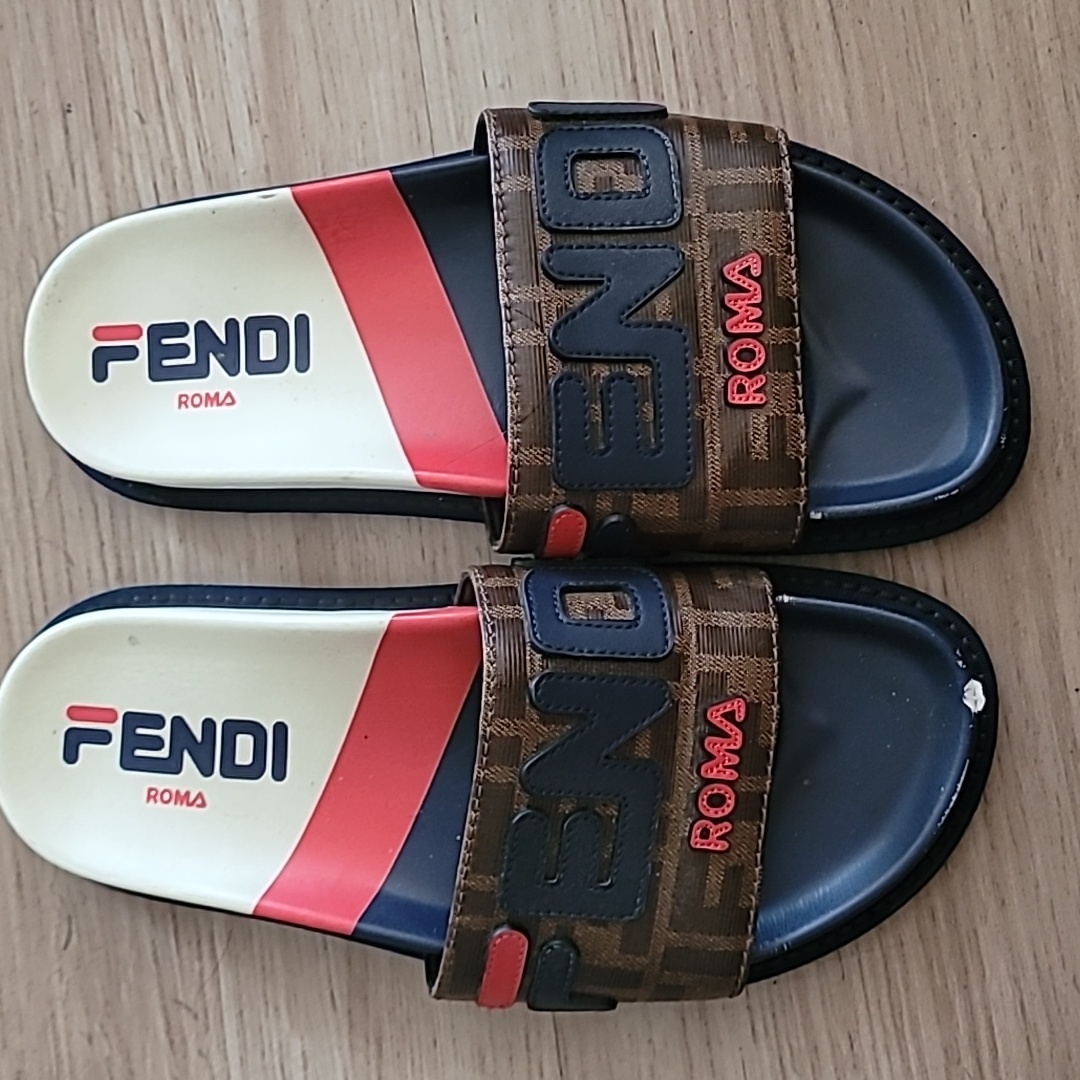Fendi Slides, Size 37, Red,White &Blue
